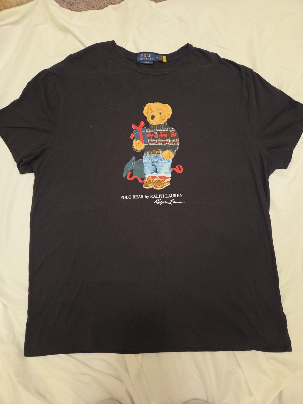Polo Ralph Lauren Polo Bear Graphic Black Cotton Men's Crew Neck Authenticated M